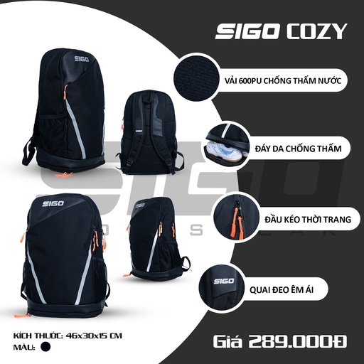 [SPV041653] Balo SIGO Cozy (Đen, freesize)
