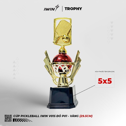 [SPV041899] Cúp iWin V015 P01 Đỏ (Vàng, freesize)
