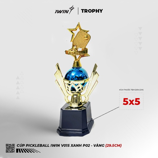 [SPV041905] Cúp iWin V015 P02 Xanh (Vàng, freesize)